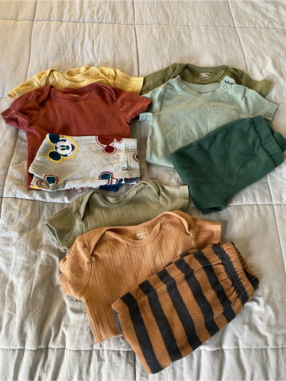 Gerber Kids Matching Sets - Yellow, Green, Rust, Tan, Gray, Blue